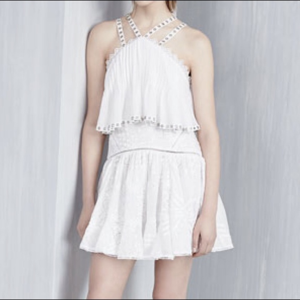 Rebecca Taylor NWT Sleeveless Embroidered Popover Camisole Dress in Snow 🔥 - Picture 2 of 12